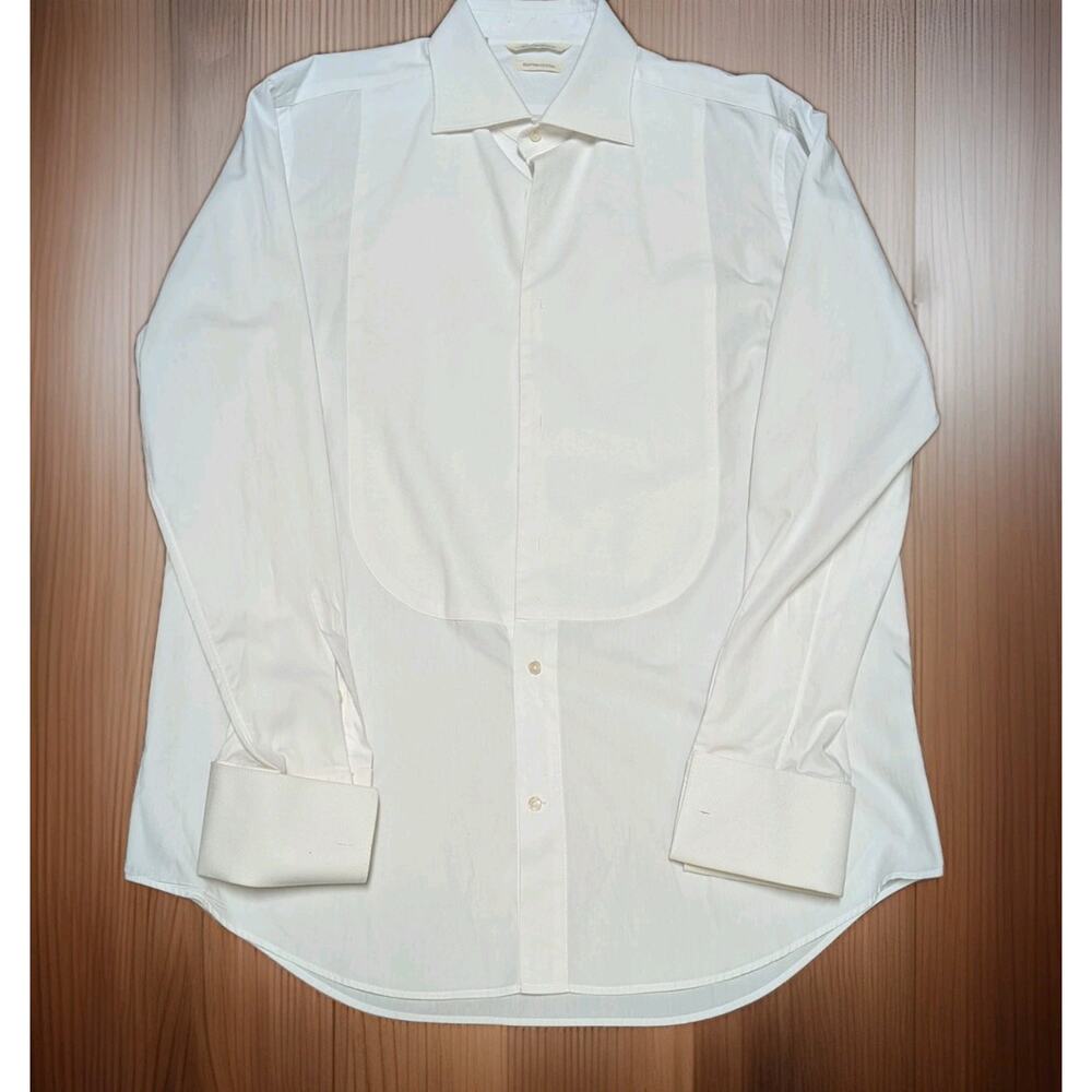Suitsupply Tuxedo Shirt Mens 17 43 White Egyptian Cotton Slim Fit French Cuffs